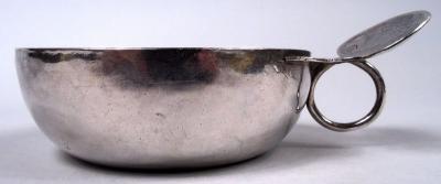 Antique French Silver Wine Taster with Scallop Shell Handle 18th C