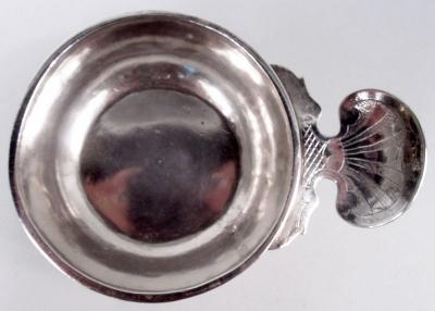 Antique French Silver Wine Taster with Scallop Shell Handle 18th C