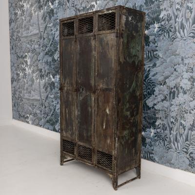 Antique French Slate Mine Metal Lockers circa 1900