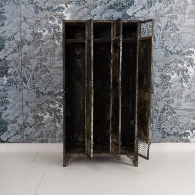 Antique French Slate Mine Metal Lockers circa 1900