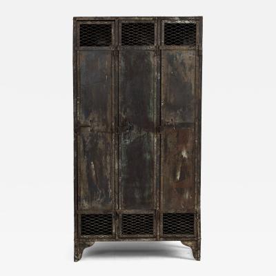 Antique French Slate Mine Metal Lockers circa 1900