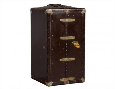 Antique French Steamer Wardrobe Trunk