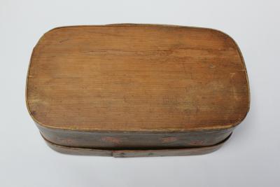 Antique French Storage Box with Hand Painted Clown Motif