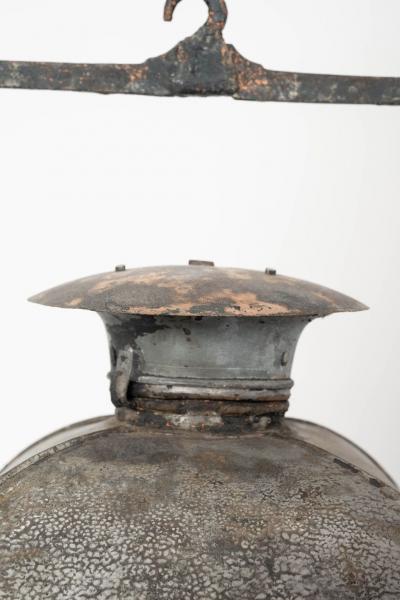 Antique French Tole Glass Paneled Barn Lantern