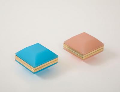 Antique French Turquoise Opaline Hexagonal Box