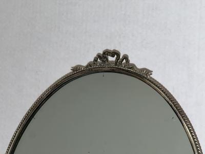 Antique French Vintage Silver Plate Table Vanity Mirror