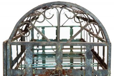 Antique French Wrought Iron Chest Wine Storage Rack for 28 Bottles