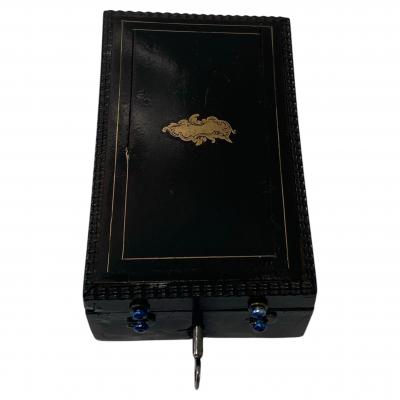 Antique French antique silver mop travel folding fork and spoon original box