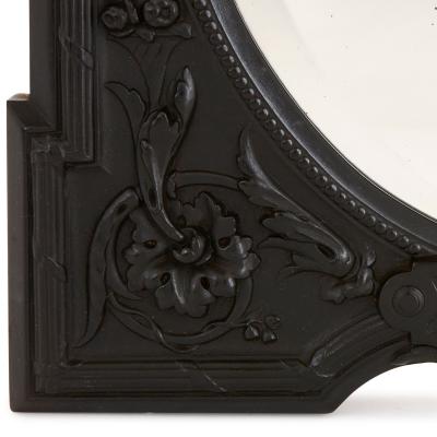 Antique French ebony dressing table mirror