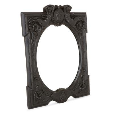 Antique French ebony dressing table mirror