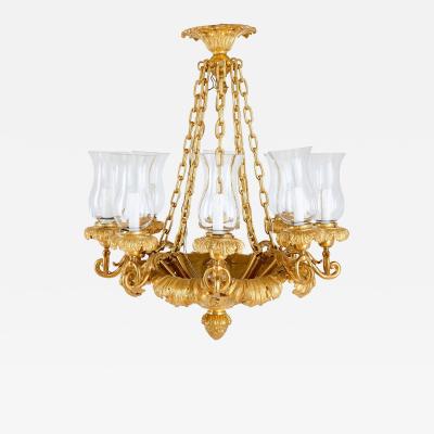 Antique French gilt bronze Louis Philippe chandelier