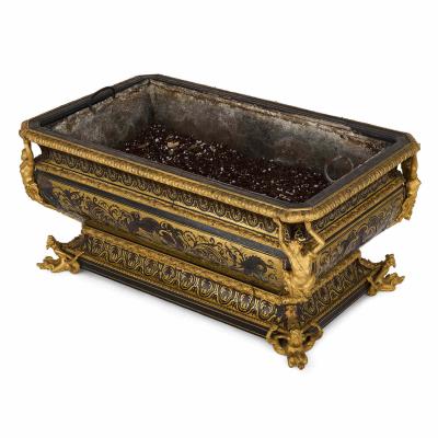 Antique French gilt bronze and Boulle marquetry jardini re