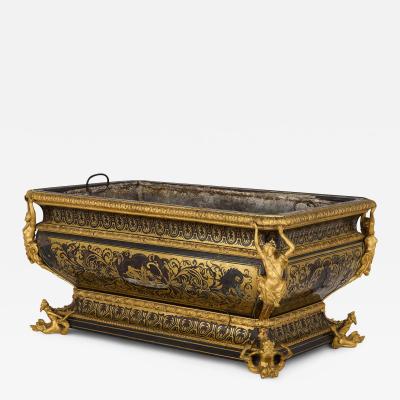 Antique French gilt bronze and Boulle marquetry jardini re