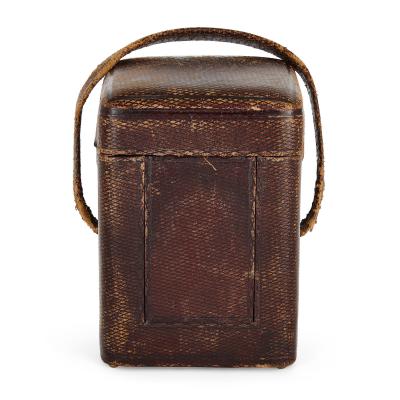 Antique French gilt bronze and enamel miniature carriage clock