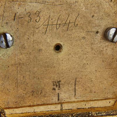 Antique French gilt bronze and enamel miniature carriage clock