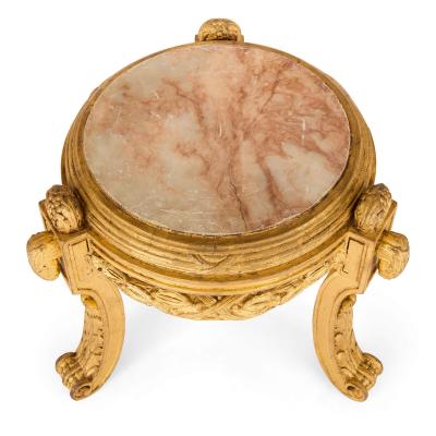 Antique French giltwood and marble stand