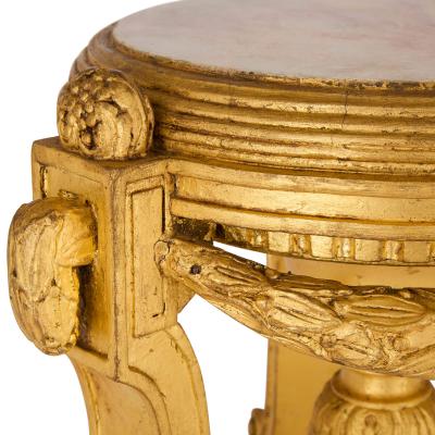 Antique French giltwood and marble stand