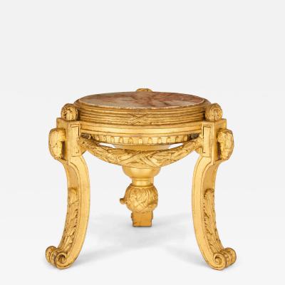 Antique French giltwood and marble stand
