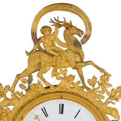 Antique French late 18th century gilt and patinated bronze mantel clock