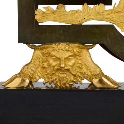 Antique French late 18th century gilt and patinated bronze mantel clock