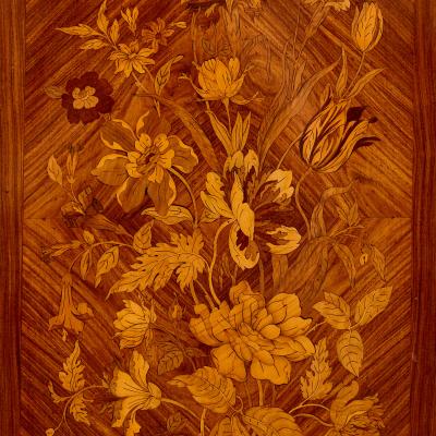 Antique French ormolu brass and marquetry ebonised wood sideboard