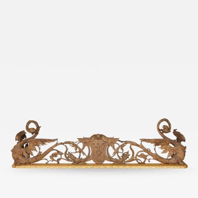 Antique French silvered and gilt bronze fireplace fender