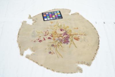 Antique French tapestry seat cover Circa 1890 one of pair 110 x 20 