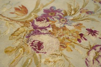 Antique French tapestry seat cover Circa 1890 one of pair 110 x 20 