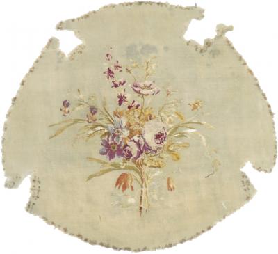 Antique French tapestry seat cover Circa 1890 one of pair 110 x 20 