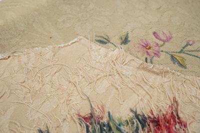 Antique French tapestry seat cover Circa 1890 one of pair 24 x 28