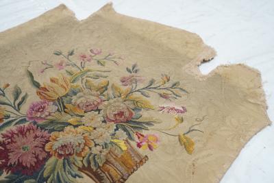 Antique French tapestry seat cover Circa 1890 one of pair 24 x 28