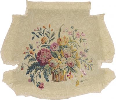 Antique French tapestry seat cover Circa 1890 one of pair 24 x 28