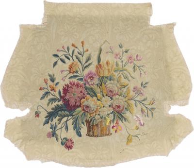 Antique French tapestry seat cover Circa 1890 one of pair 24 x 28