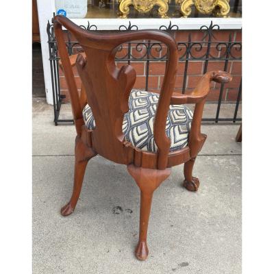 Antique George I Swan Handle Mahogany Arm Chair