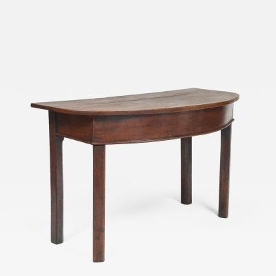 Antique George II Oak D End Table