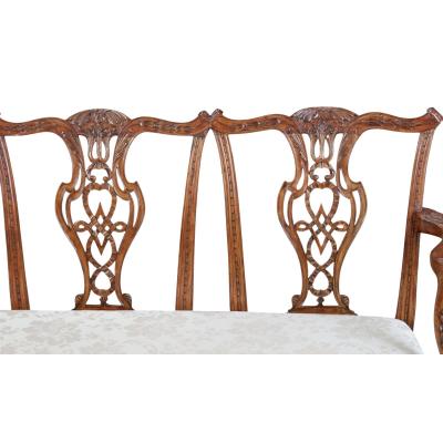 Antique George III Mahogany Triple Chair Back Sofa Settee