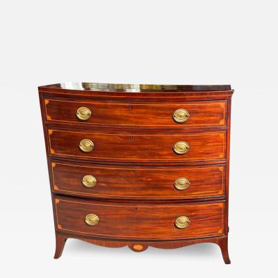Antique George III Satinwood Inlaid Mahogany Commode Chest of Drawers