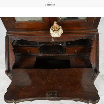 Antique Georgian Diminutive Mahogany Mirrored Secretary