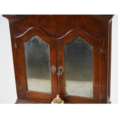 Antique Georgian Diminutive Mahogany Mirrored Secretary