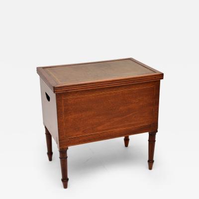 Antique Georgian Leather Top Storage Box on Legs