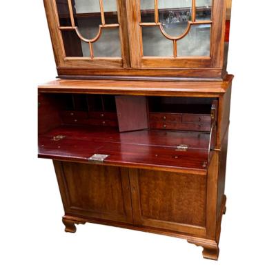 Antique Georgian Mahogany Butler s Secretary Bookcase