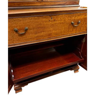 Antique Georgian Mahogany Butler s Secretary Bookcase