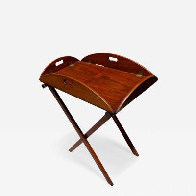 Antique Georgian Mahogany Butlers Tray on Stand c 1800
