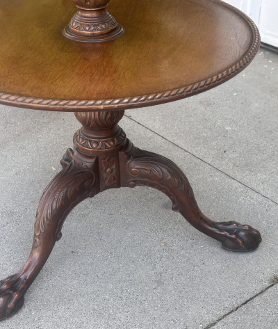 Antique Georgian Mahogany Three Tier Silent Butler Dumb Waiter Egg Claw