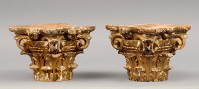 Antique Georgian Pair Gilded Capitals Circa 1770