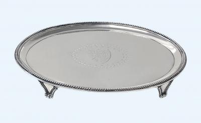 Antique Georgian oval Silver Salver London 1784 Elizabeth Jones