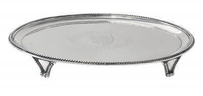 Antique Georgian oval Silver Salver London 1784 Elizabeth Jones