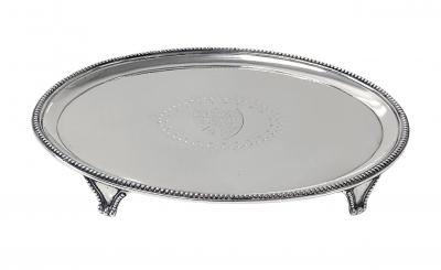 Antique Georgian oval Silver Salver London 1784 Elizabeth Jones