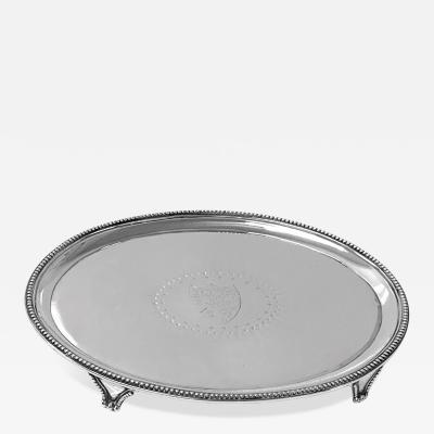 Antique Georgian oval Silver Salver London 1784 Elizabeth Jones