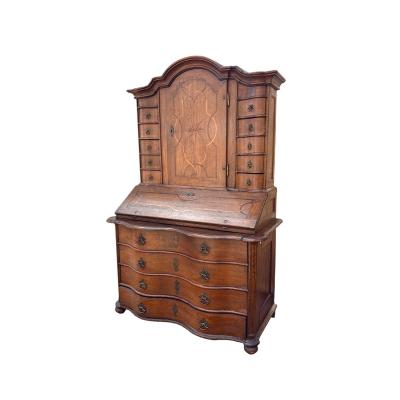 Antique German Baroque Tabernacle Secretary Desk Cabinet